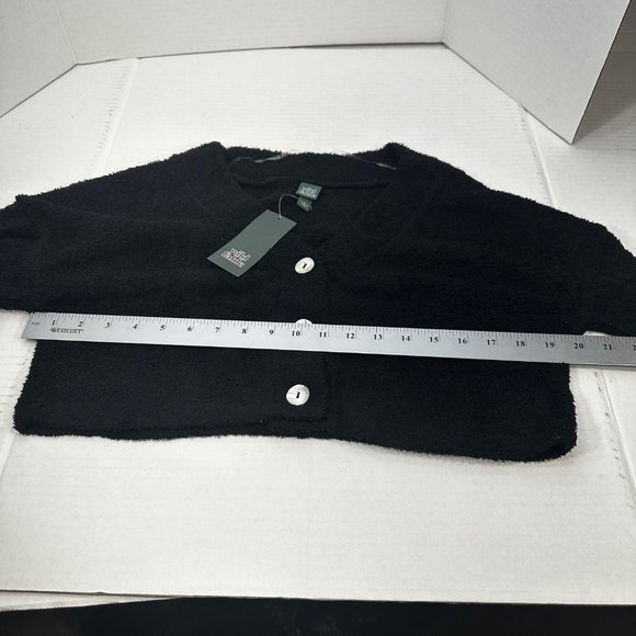 2 Piece Wild Fable Women's Small Black Crop Sweater And Blue Ribbed T-Shirt - Picture 9 of 16